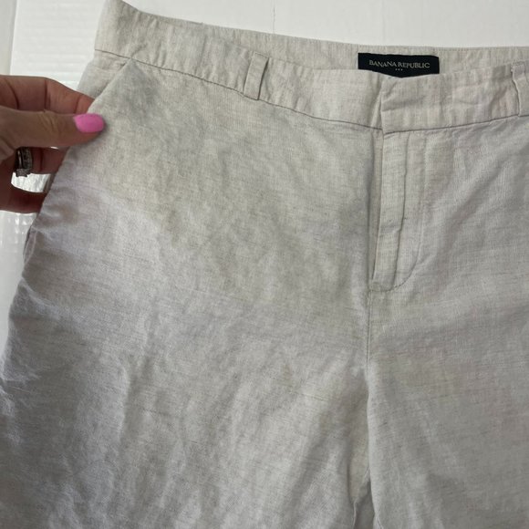 BananaRepublic linen cotton beige  Bermuda shorts. SIZE 6 - Picture 4 of 16